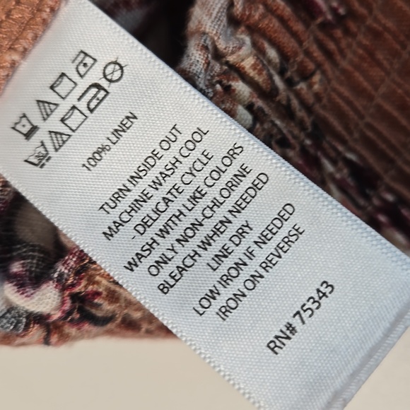 Tahari Linnen Wide Leg Crop Tropical Bird Pants 23" Inseam - Picture 8 of 8